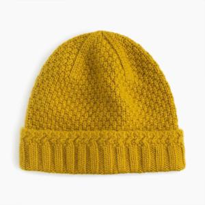Quality MEN'S 100% CASHMERE KNITTED BEANIE HAT IN SEED STITCH wholesale