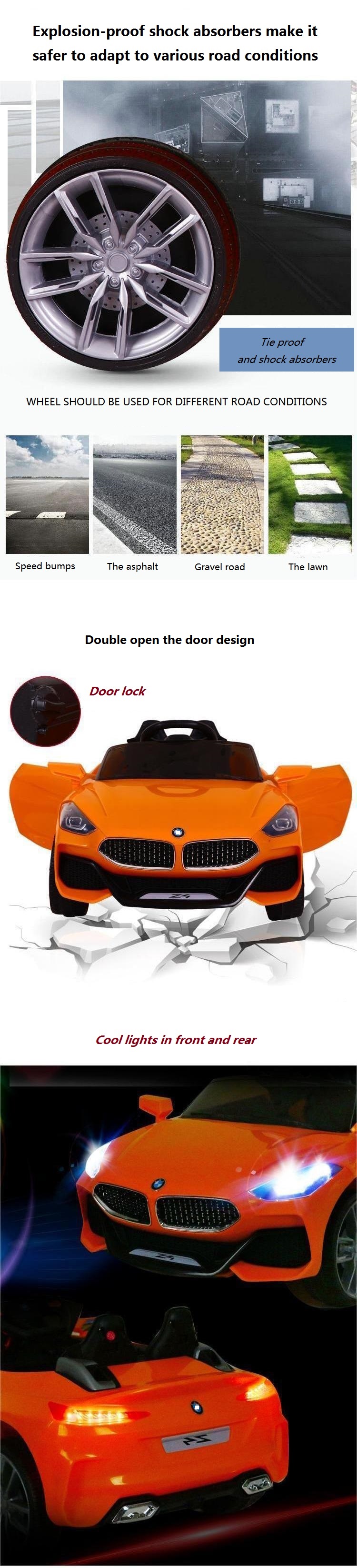 4 Wheels Electric Car with Remote Control Baby Ride On Toy Car G.W. N.W 14.7KG/12.1 KG