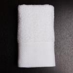 100% cotton white satin jacquard hotel towel sets with logo for promotion