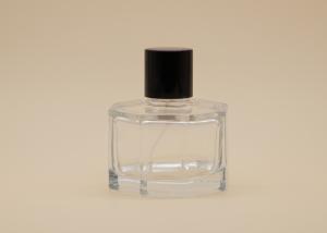Quality Black Cap Cosmetic Spray Bottle , 50ml Hexagonal Perfume Bottle Heavy Wall wholesale