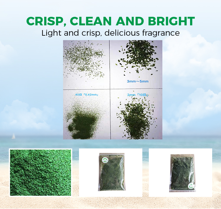 High Fiber Meals Dried Seaweed Green Laver Aonori Ulva Lactuca Powder Baking or Soup
