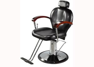 Quality WT-3201 Black Professional Hair Styling Chair chrome armrest with wood for beauty hair salon wholesale