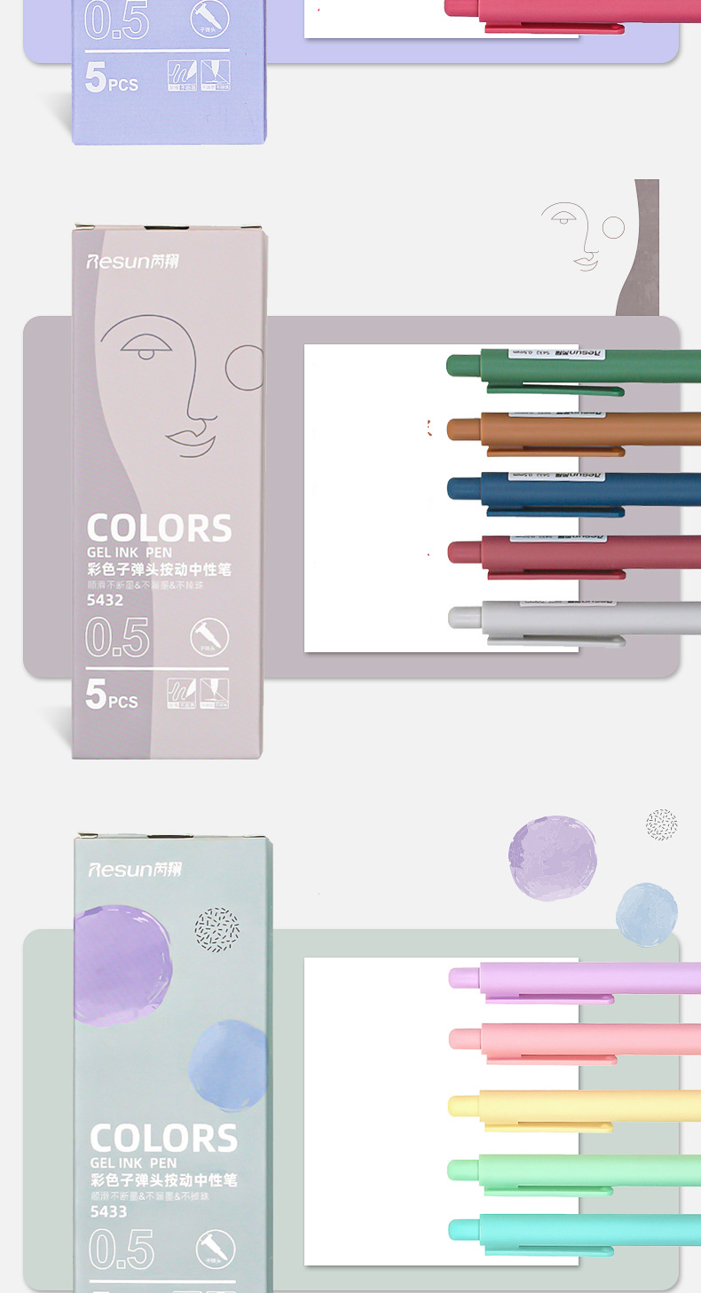 Gel pen Retro color neutral pen creative Lovely Japanese students hand account black ink