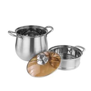 Quality Different Size Stackable Steamer Pot Stainless Steel Material Double Layer wholesale