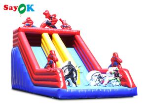 Quality Spiderman Cartoon Dual Lane Inflatable Water Slides wholesale