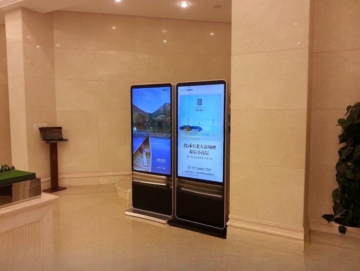 Lobby floor standing 46inch LCD loop AD video totem display player