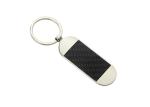 Ellipse Texture PU Leather Key Chains Holder Blue Souvenir Promotion