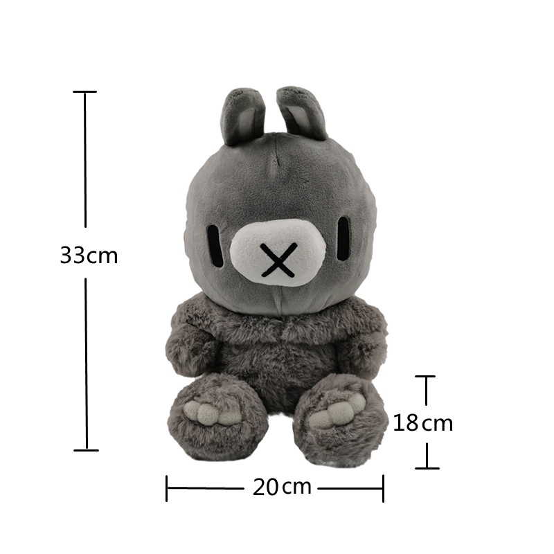 Height 11CM-30CM Small Grey Rabbit Plush Toy Personalized Stuffed Animals