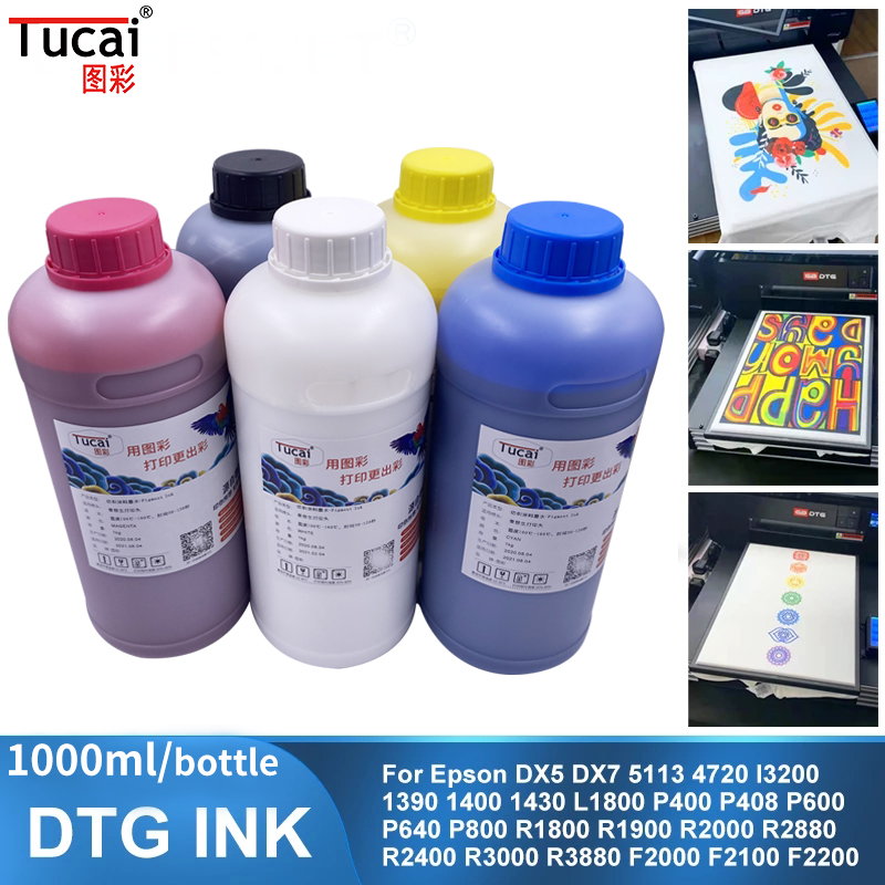 1000ML DTG Ink Textile Pigment Ink For T-Shirt Cotton Printing For Epson L800 L805 L1800