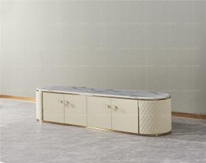 Quality Pink Mid Century Golden Stainless Steel 78&quot; TV Stand With 4 Doors wholesale