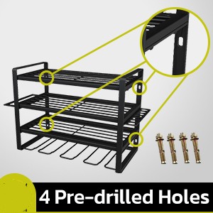 Pegboard Power Tool Organizer 4 Layers Garage Tool Organizers Storage Rack
