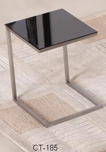 Quality Black CT-185 Glass Top Side Table Easy Installation Fashionable With Modern Design wholesale