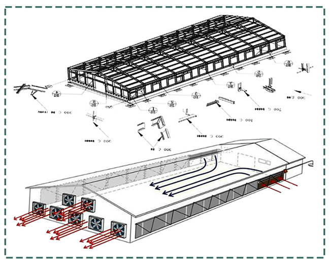 Customized Steel Structure Poultry House Fire Resistant For Dairy Farm
