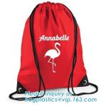 Polyester fabric drawstring bag /advertising pull rope backpack cloth bag /nylon