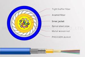 Quality Armored Fiber Optic Cable Multi Cores Yellow Color 100% Core Filling wholesale