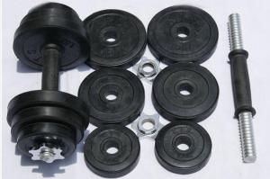 Quality export quality rubber coated iron sand dumbbell with rubber bar factory wholesale
