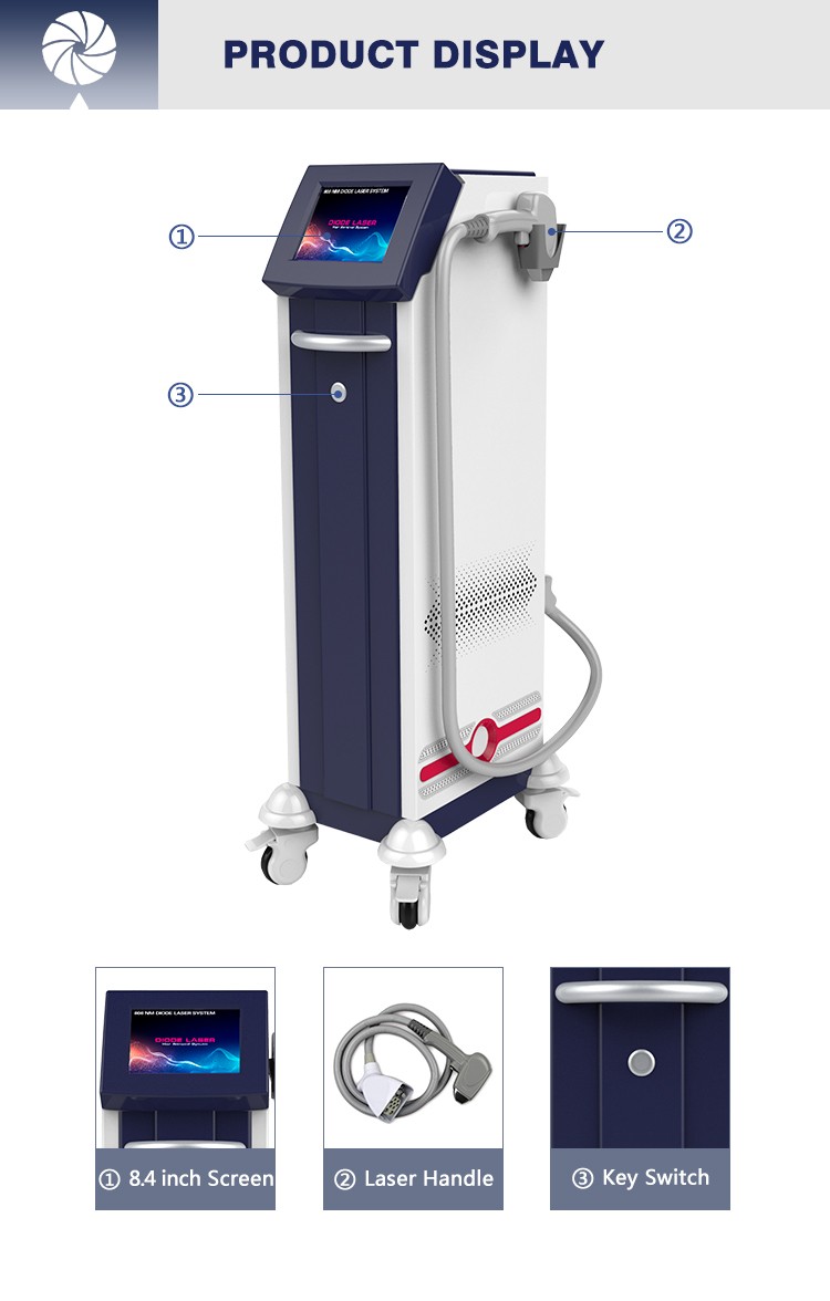 Logo Service 1800w 60 million shot Painless Skin Rejuvenation 808 nm Diode Laser Epilator Hair Removal Laser Machine