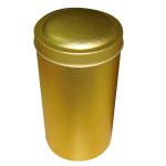 Special Golden Color Painted Tin Tea Canisters , Round Shape Box