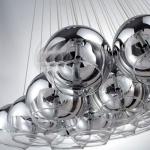 Modern Chrome Glass Balls LED Pendant Chandelier Light For Living Dining Study