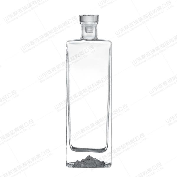 Glass Body Material 500ml Mountain Shape Bottom Vodka Whisky Bottle for Other