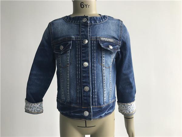 Cheap Popular Kids Denim Jacket / Collarless Medium Wash Denim Jacket TW78605 for sale