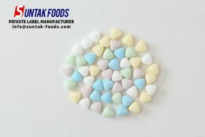 Quality 0.7g Fruit Flavor Sweet Breath Mints Textured Triangle Candy Shape wholesale
