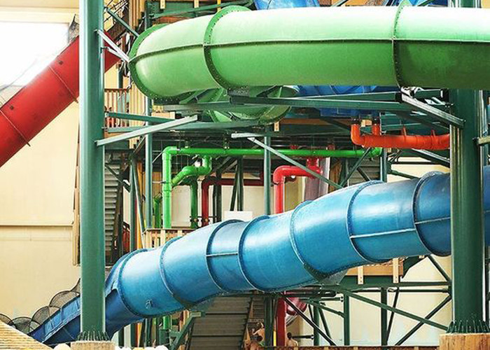 Industrial Aqua Water Park Tube Slide Gaint Fiber Glass Capacity 360 Persons / H