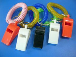 Quality Promotional Custom Colors Plastic Whistle and Wrist Coil Combo Safety Products wholesale