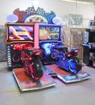 Super Motor Bike Racing Arcade Machine D2400 * W2450 * H2500mm Size 300W Power