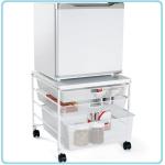 Movable Fridge Cart Refrigerator cart Mesh Compact Fridge Cart