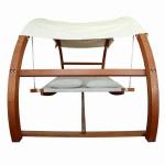 Outdoor Furniture 325cm Length Wooden Garden Hammock Polyester Awning Double