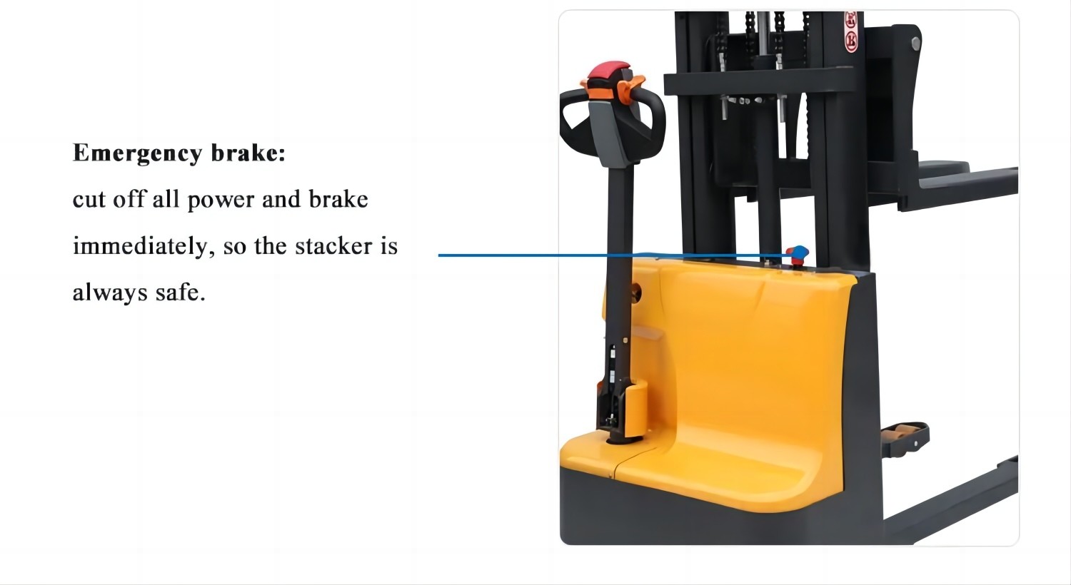2.2kw Straddle Pallet Stacker Steel Structure Electric Lift Pallet Stacker