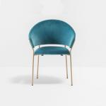 Round Big Comfy Accent Chairs , Blue Velvet Accent Chair Backrest Jazz Armchair