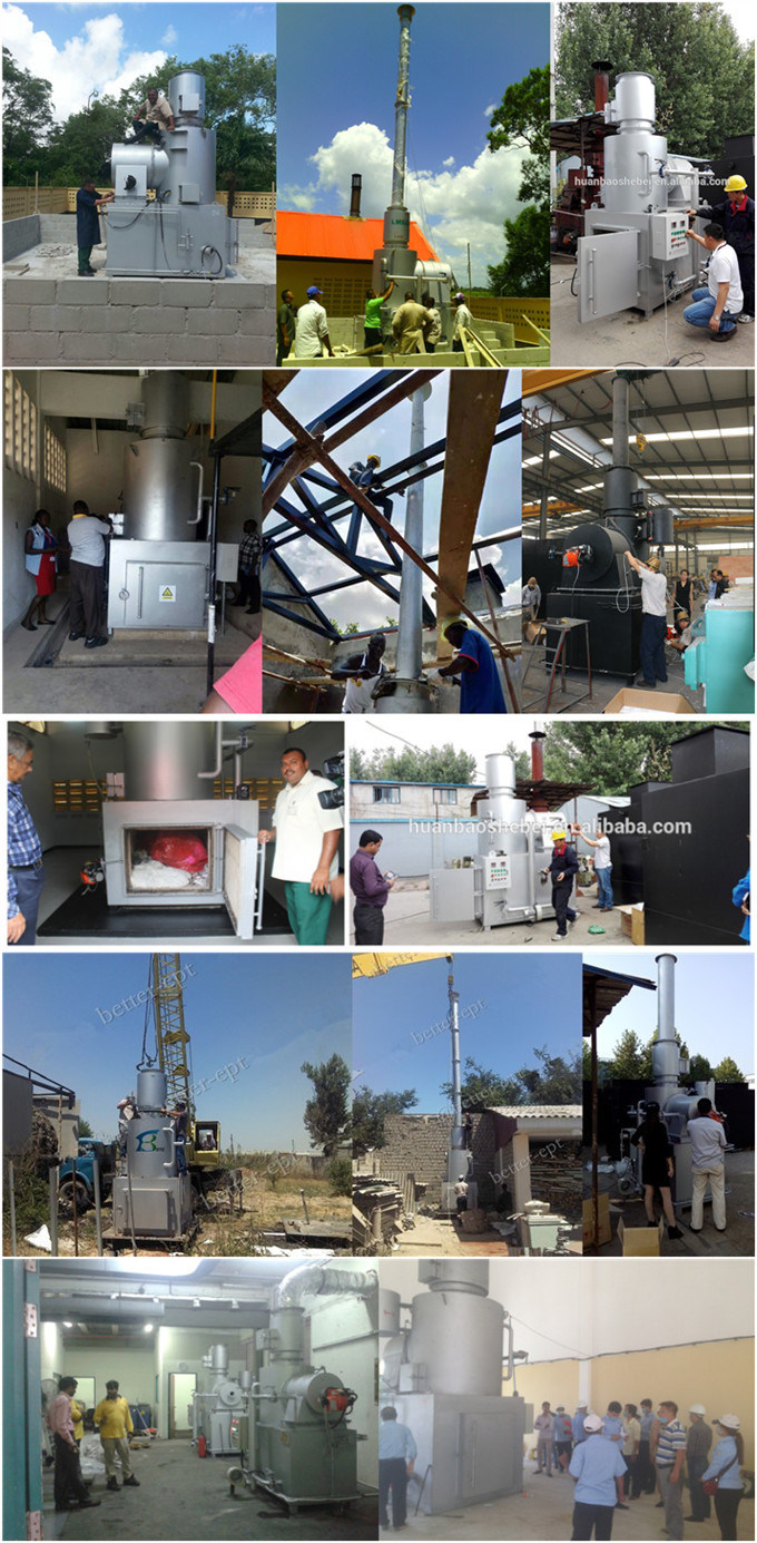 Customized by Clients Smokeless Medical Waste Burning Incinerator for Customized Size