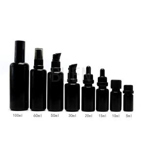 Quality Black Round Glass Dropper Bottle Serum Glass Essensial Oil Bottle wholesale