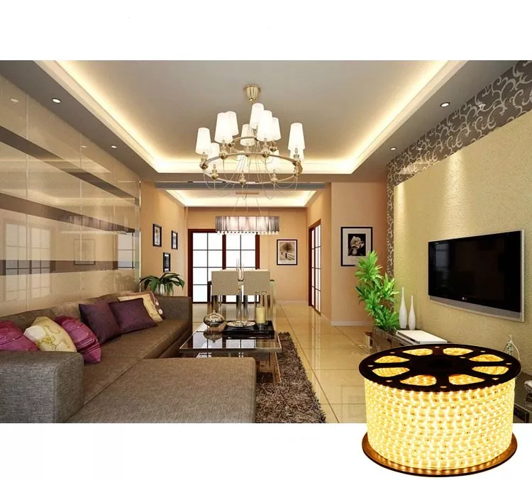 SMD2835 120D 180D 220-240V 100m/Roll High Voltage LED Strip 3000K 4000K 6000K IP68
