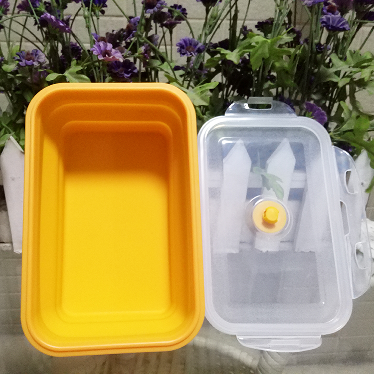 BPA Free Microwave Food Storage Containers Oven Safe Silicone Collapsible Foldable Leakproof Lunchbox Bento Lunch Box with lock