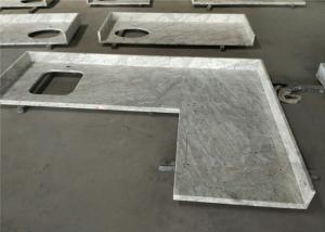 Quality Polished Prefab Kitchen Countertops Andromeda White Granite With Flat Edge wholesale