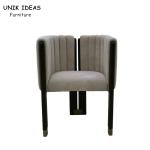 Nordic Single Seat Sofa Chair Black Leather Velvet Three Legs UK-AC026