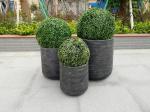Durable Blue Fiber Clay Round Flower Planter with Drainage