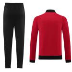 Red Soccer Team Tracksuits Set Polyester Football Training Set