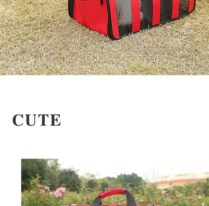 Dog And Cat Portable Handbag With Breathable Mesh On Four Sides Foldable Pet Cage