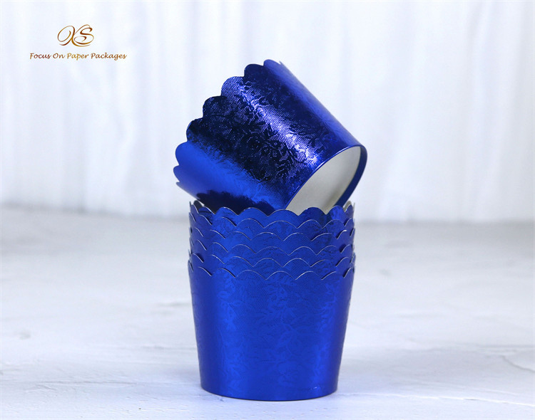 Food Grade Sustainable Aluminum Foil Cupcake Baking Cups , Sustainable Paper Muffin Liners