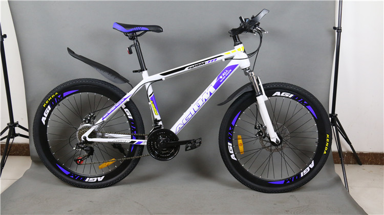 26 inch Shimano 21 speeds disc brake hi-ten steel special shape mountain bicicle MTB with fender