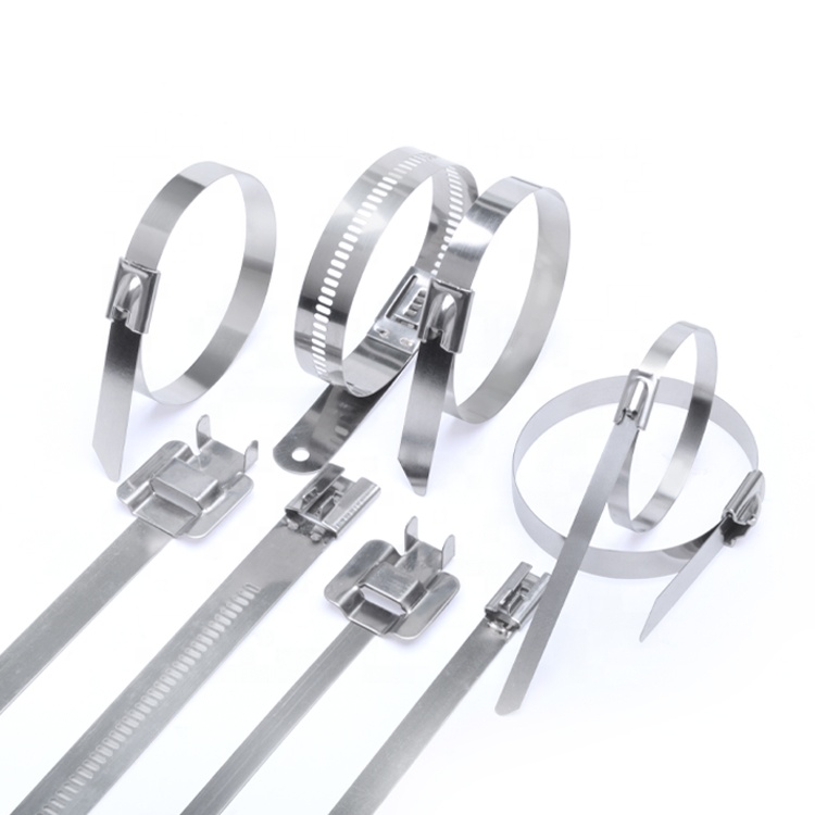 11.8inch White 304 Stainless Steel Cable Ties Self-locking Metal Zip Ties for Corrosion Resistant and Secure Wrap