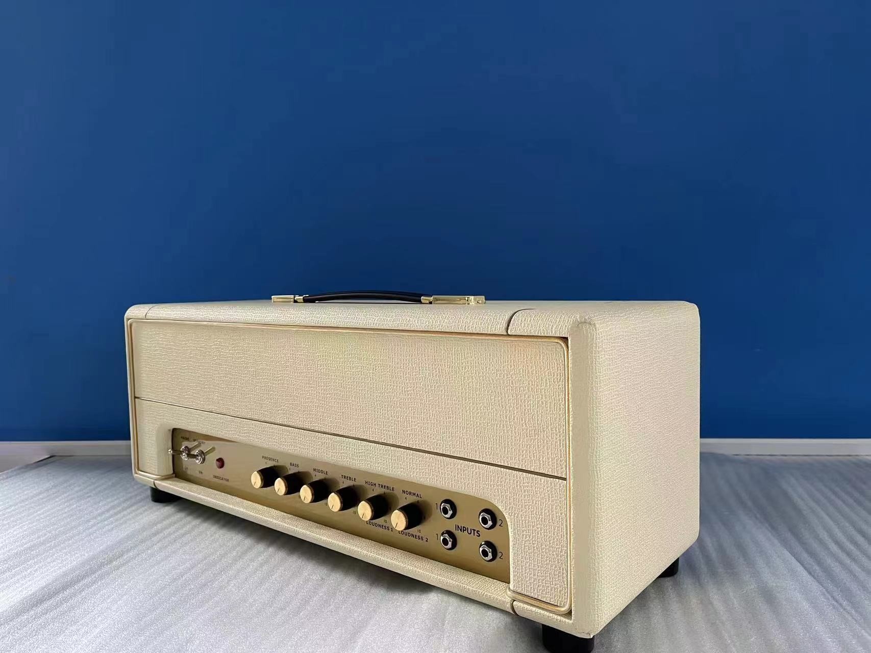 Custom Grand Amp Marshall Clone 1969 Super Lead Plexi White Tolex Vintage Amazing Sonics