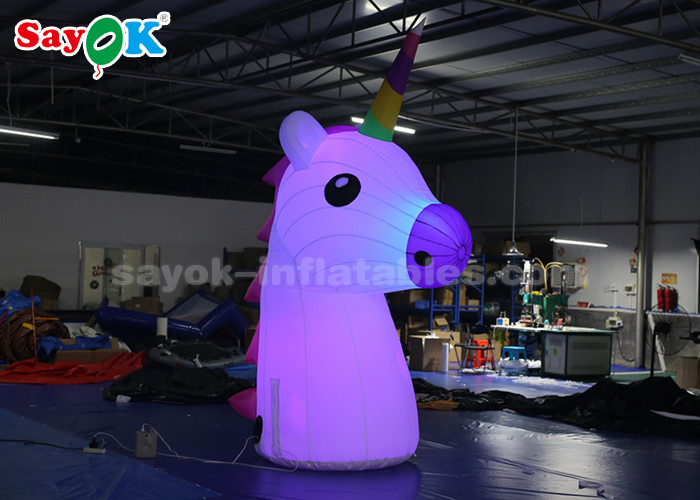 Rainbow Unicorn Inflatable Cartoon Characters 210DD Oxford Cloth Durable