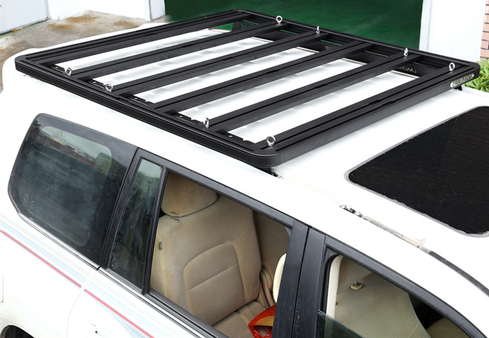 TOYOTA LC 200 Flat Roof Racks Lightweight Aluminum Alloy Tray with Backbone Mounting