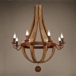 Vintage Wood Chandelier Farmhouse America Pendant Chandeliers Lighting(WH-CI-109