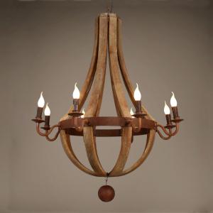 Quality Vintage Wood Chandelier Farmhouse America Pendant Chandeliers Lighting(WH-CI-109) wholesale